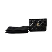 Chanel Black Mini WOC Pearl Chain Bag